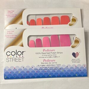 Coral Cove & Strawberry Sunrise Color Street retired Pedicure